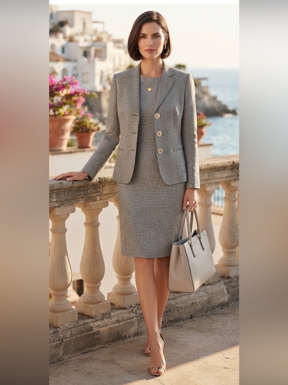 NWOT Lauren Ralph Lauren 100% Linen Sleeveless Dress Blazer Set